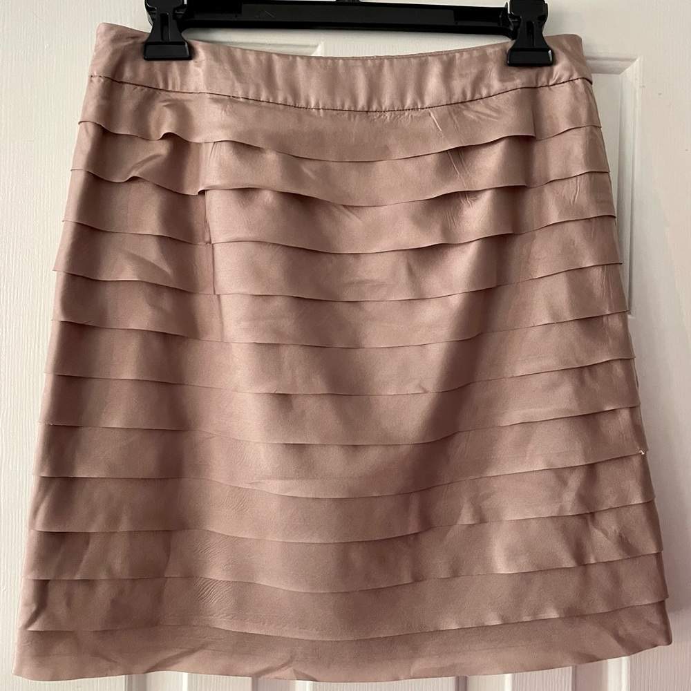 Loft silk ruffle skirt.